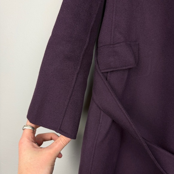 MaxMara ‘S Wool Eggplant Dark Purple Belted Wrap Long Coat - Picture 4 of 7
